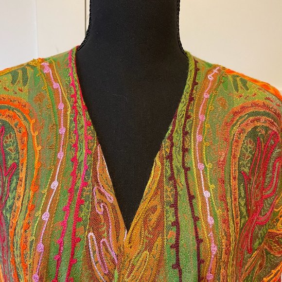 Soft Surroundings Embroidered Kimono Women's, Large, Wool Blend - Picture 4 of 7